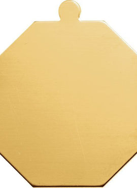 14K Yellow Gold 20 Gauge Octagon Stamping with External Undrilled Eyelet