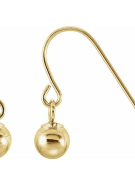 14K Yellow Gold 4 mm Ball Earrings