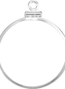 Sterling Silver Coin Frame Bezel Dangle for 24.1x1.7 mm Coin