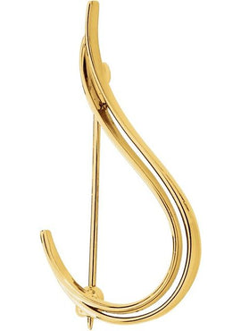 10K Yellow Gold Freeform Brooch