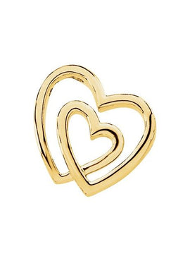 18K Yellow Gold Double Heart Pendant