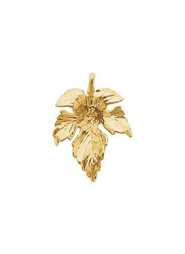 18K Yellow Gold Leaf Pendant