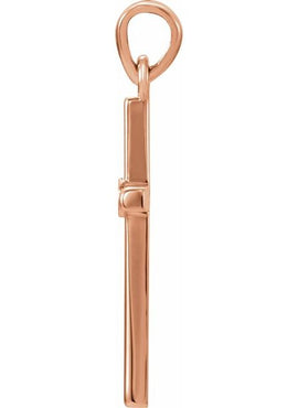 Platinum .01 CT Natural Diamond Cross Pendant