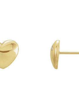 Platinum .02 CTW Natural Diamond Puffed Heart Earrings