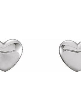 Platinum .02 CTW Natural Diamond Puffed Heart Earrings
