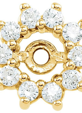 14K White Gold 1/4 CTW Diamond Earring Jackets