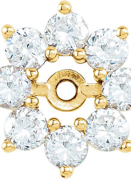14K White Gold 3/4 CTW Natural Diamond Earring Jackets