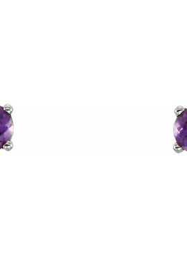 14K White Gold Imitation Mozambique Garnet Youth Earrings