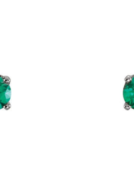14K White Gold Imitation Mozambique Garnet Youth Earrings