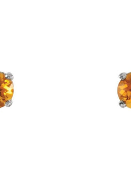 14K White Gold Imitation Mozambique Garnet Youth Earrings