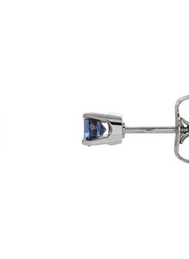 14K White Gold Imitation Mozambique Garnet Youth Earrings