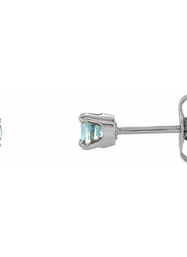 14K White Gold Imitation Mozambique Garnet Youth Earrings