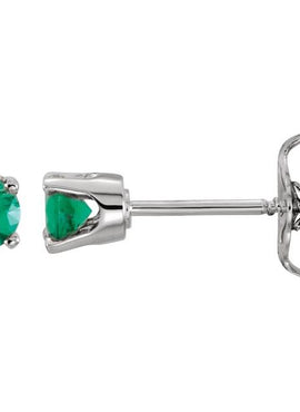 14K White Gold Imitation Mozambique Garnet Youth Earrings