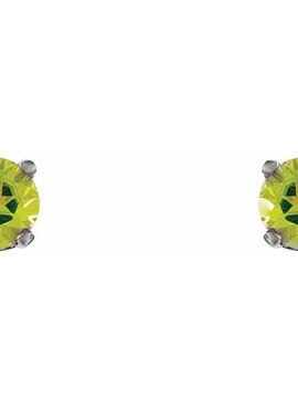 14K White Gold Imitation Mozambique Garnet Youth Earrings