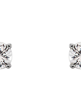 14K White Gold Imitation Mozambique Garnet Youth Earrings