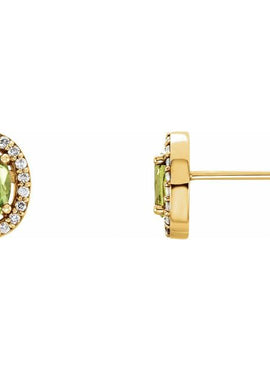 14K Yellow Gold Natural Citrine & 1/10 CTW Natural Diamond Earrings