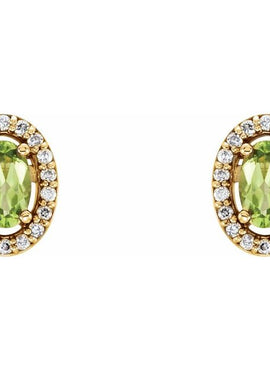 14K Yellow Gold Natural Citrine & 1/10 CTW Natural Diamond Earrings