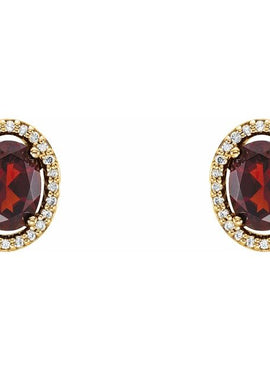 14K Yellow Gold Natural Citrine & 1/10 CTW Natural Diamond Earrings