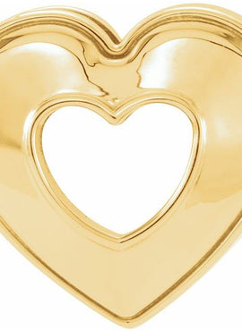 14K Yellow Gold 14x14 mm Heart Slide Pendant