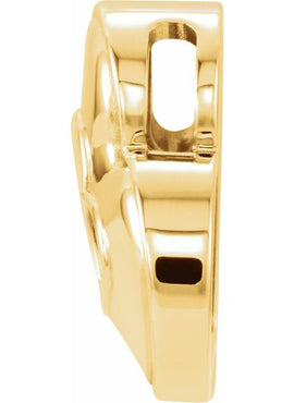 14K Yellow Gold 14x14 mm Heart Slide Pendant