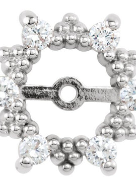 14K White Gold 1/3 CTW Natural Diamond Earring Jackets with 6 mm ID