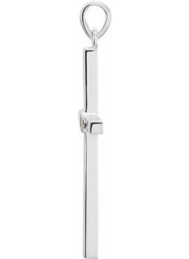 Platinum .01 CT Natural Diamond Cross Pendant