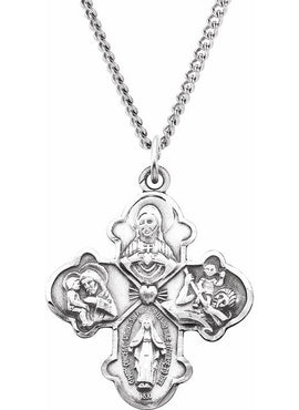 Sterling Silver 31x26 mm Four-Way Cross 24