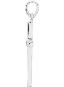 Platinum .01 CT Natural Diamond Cross Pendant