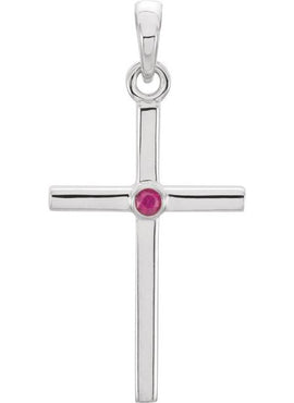 Platinum .01 CT Natural Diamond Cross Pendant
