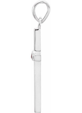 Platinum .01 CT Natural Diamond Cross Pendant