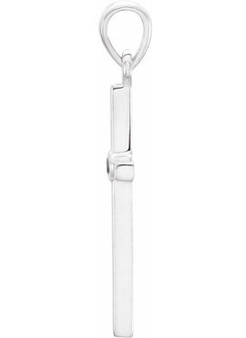 Platinum .01 CT Natural Diamond Cross Pendant