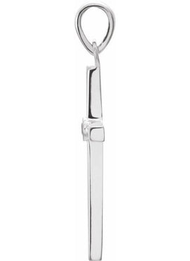Platinum .01 CT Natural Diamond Cross Pendant