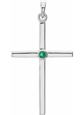 Platinum .01 CT Natural Diamond Cross Pendant