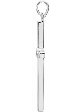 Platinum .01 CT Natural Diamond Cross Pendant