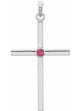 Platinum .01 CT Natural Diamond Cross Pendant
