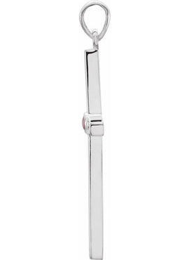 Platinum .01 CT Natural Diamond Cross Pendant
