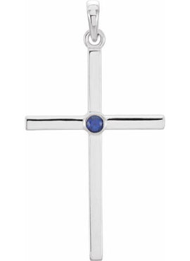 Platinum .01 CT Natural Diamond Cross Pendant