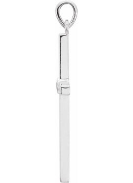 Platinum .01 CT Natural Diamond Cross Pendant
