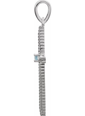 14K Yellow Gold .015 CT Natural Diamond Cross Pendant