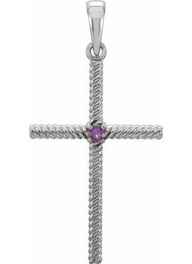 14K Yellow Gold .015 CT Natural Diamond Cross Pendant