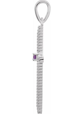 14K Yellow Gold .015 CT Natural Diamond Cross Pendant