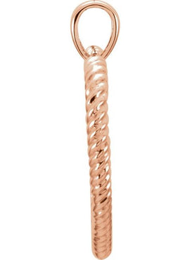 14K White Gold Rope Heart Pendant