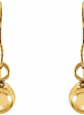 14K Yellow Gold 4 mm Ball Earrings