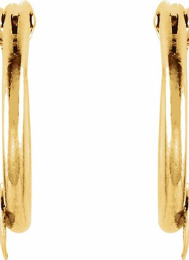 14K Yellow Gold 14.5 mm Youth Hinged Hoop Heart Earrings