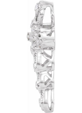 14K White Gold .07 CTW Natural Diamond Cross Pendant