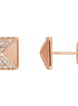 14K Rose Gold 1/10 CTW Natural Diamond Earrings