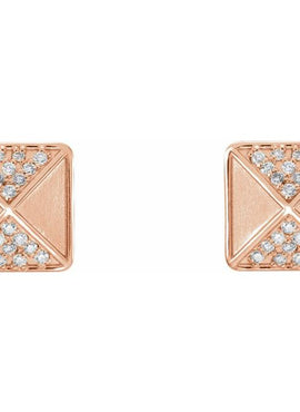 14K Rose Gold 1/10 CTW Natural Diamond Earrings
