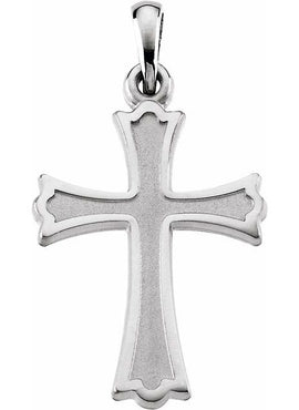 18K Yellow Gold 27x16 mm Cross Pendant