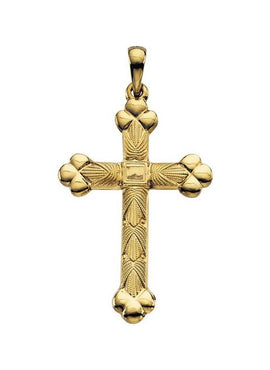 14K Yellow Gold 35x22 mm Cross Pendant