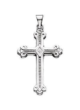 Platinum 32x22 mm Cross Pendant